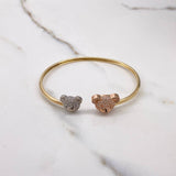 Bracelet Bear Hug 8.3gr / 16cm / White Black Zircons Three Golds $