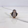 Articulated Penguin Ring 4.95gr / Size 7 / White and Black Zircons Two Yellows Gold White &