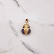 Pendant Frog 8.85gr / 3.5cm / Fuchsia Black Blue Zircons Yellow Gold $