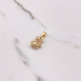 Pendant Bear 3.45gr / 2.5cm / Blue White Zircons Yellow Gold &