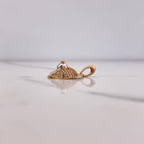 Pendant Bear Face 3.55gr / 2.6cm / White Black Green Zircons Three Golds $