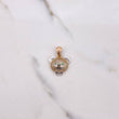Pendant Bear Face 3.55gr / 2.6cm / White Black Green Zircons Three Golds $