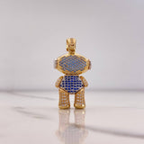 Pendant Astronaut 11.55gr / 3.8cm / White Blue Zircons Two Yellow White Golds (Offer) $