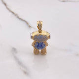Pendant Astronaut 11.55gr / 3.8cm / White Blue Zircons Two Yellow White Golds (Offer) $