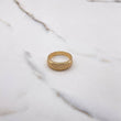 Honeycomb Band Ring 5.1gr / Size 7 1/2 / White Zircons Yellow Gold &