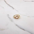Three Hearts Ring 2.45gr / Size 7 1/4 / White Fuchsia Zircons Yellow Gold &