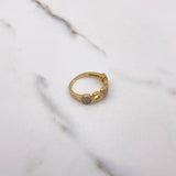 Hexagon Ring 2.7gr / T5 3/4 / White Zircons Two Yellow and White Golds &