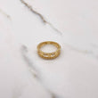 Hearts Ring 2.65gr / Size 6 1/2 / White Zircons Yellow Gold &