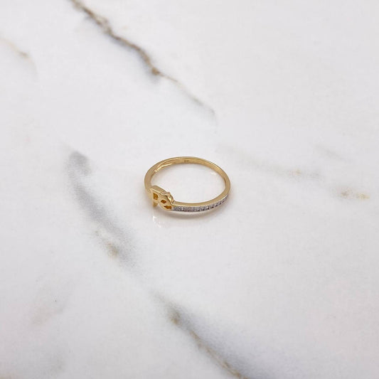 Iron Ring 1.75gr / Size 7 3/4 / White Zircons Two Yellow and White Golds &