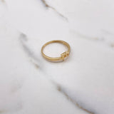 Iron Ring 1.75gr / Size 7 3/4 / White Zircons Two Yellow and White Golds &