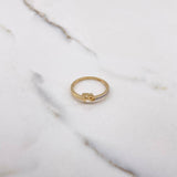 Iron Ring 1.75gr / Size 7 3/4 / White Zircons Two Yellow and White Golds &