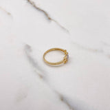 Ring I Love 1.75gr / Size 5 1/2 / Blue Fuchsia Zircons Two Yellow White Golds $