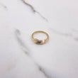 Ring I Love 1.75gr / Size 5 1/2 / Blue Fuchsia Zircons Two Yellow White Golds $