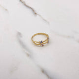 Infinity Ring 1.85gr / Size 6 / Colored Zircons Two-tone Yellow and White Gold &