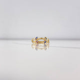 Infinity Ring 1.85gr / Size 6 / Colored Zircons Two-tone Yellow and White Gold &