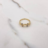 Infinity Ring 1.85gr / Size 6 / Colored Zircons Two-tone Yellow and White Gold &