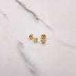 Stud Earrings Heart 0.75gr / White Zircon Yellow Gold $