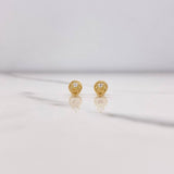 Stud Earrings Heart Silhouette 0.75gr / White Zircon Yellow Gold $