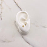 Stud Earrings Heart Silhouette 0.75gr / White Zircon Yellow Gold $