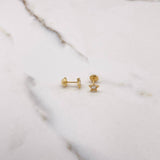 Topos Estrella 0.85gr / Circon Blanco Oro Amarillo $