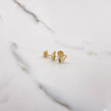 Stud Earrings Butterfly Silhouette 0.85gr / Green Zircons Yellow Gold $
