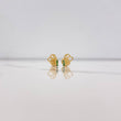 Stud Earrings Butterfly Silhouette 0.85gr / Green Zircons Yellow Gold $
