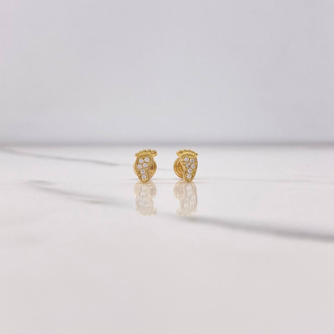 Stud Earrings Earrings 1gr / White Zircons Yellow Gold $