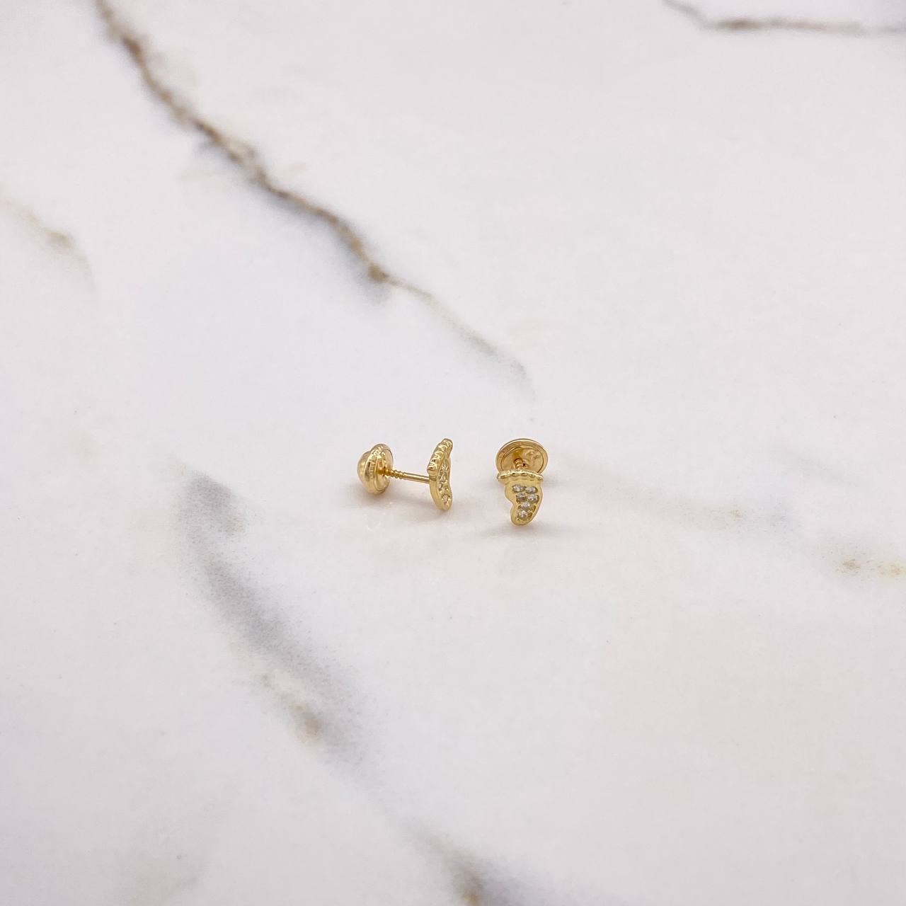 Stud Earrings Earrings 1gr / White Zircons Yellow Gold $