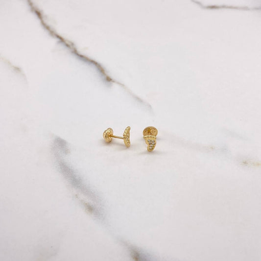 Stud Earrings Earrings 0.95gr / White Zircons Yellow Gold $