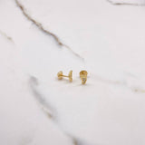 Stud Earrings Earrings 1gr / White Zircons Yellow Gold $