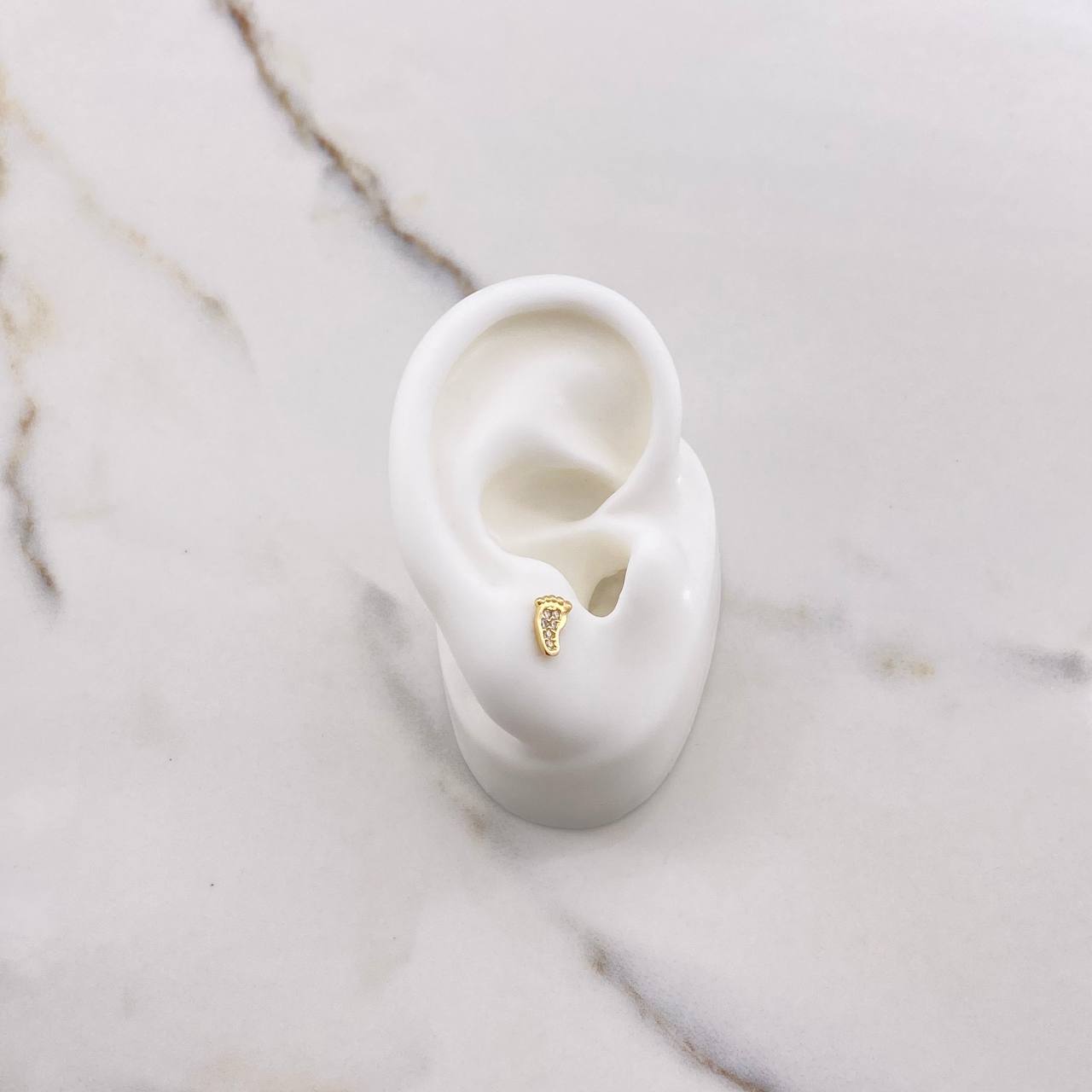 Stud Earrings Earrings 1gr / White Zircons Yellow Gold $