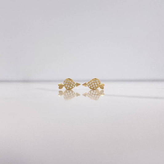 Topos Flecha Corazon 1.1gr / Circones Blancos Oro Amarillo &