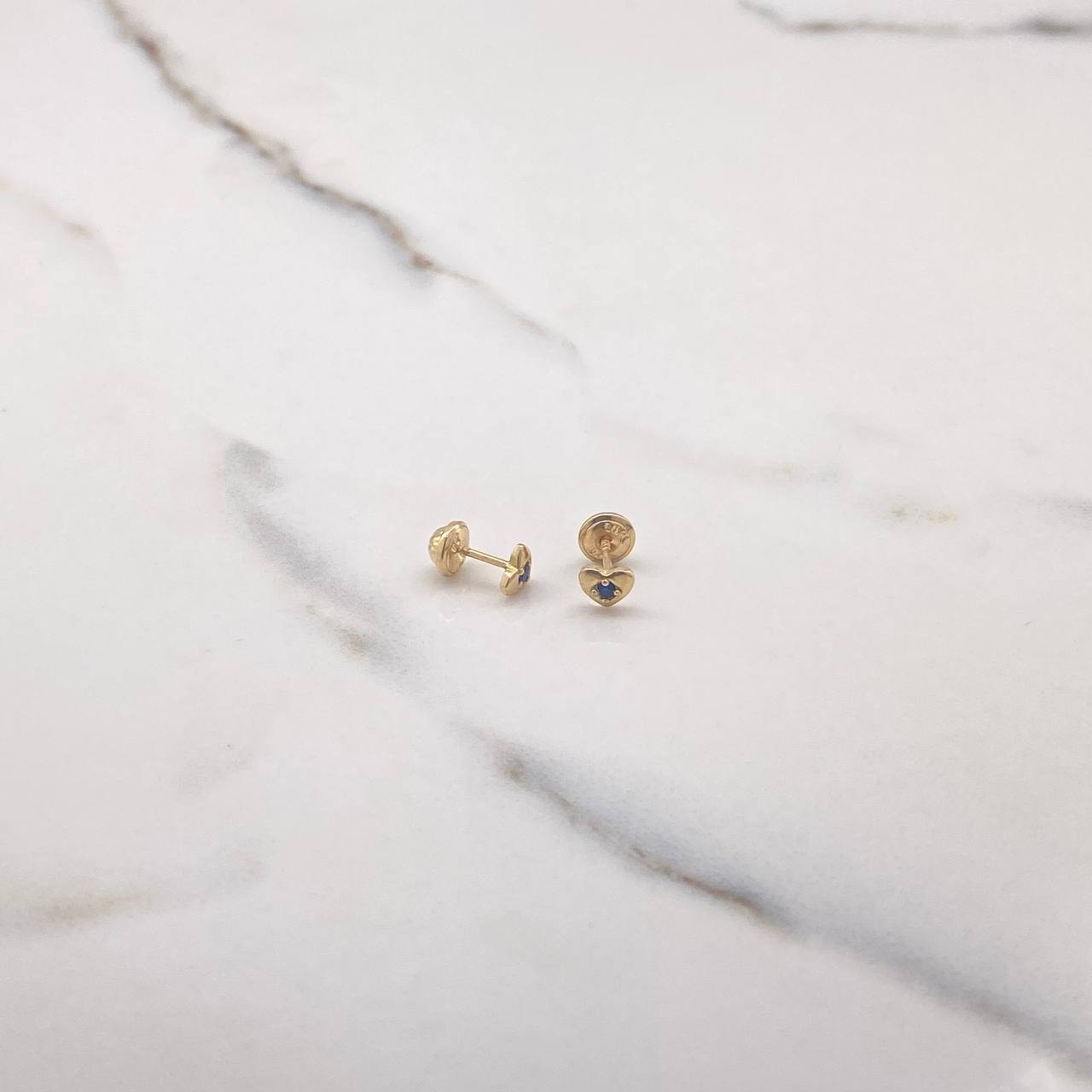 Topos Corazon 0.8gr / Circon Azul Oro Amarillo &