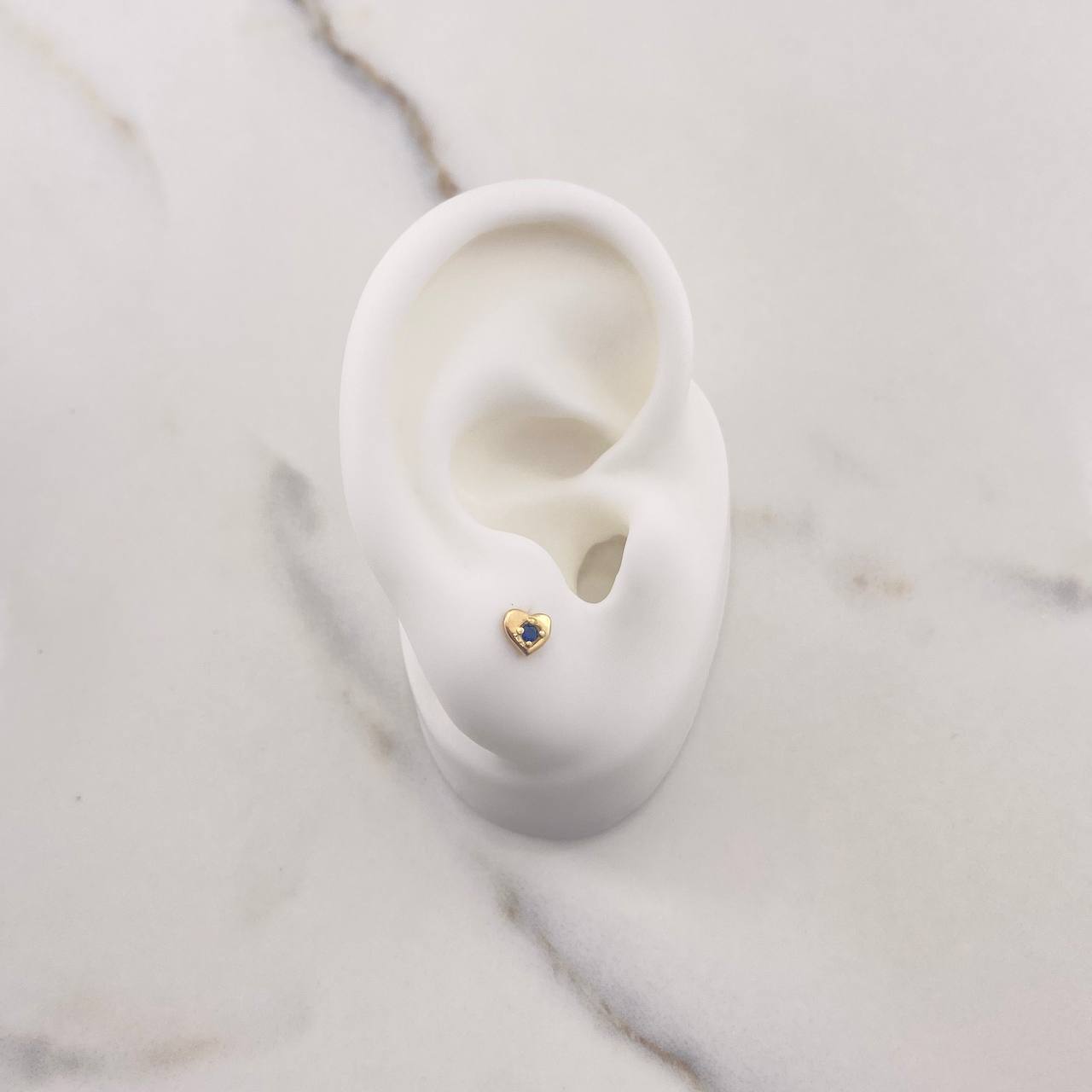 Topos Corazon 0.8gr / Circon Azul Oro Amarillo &