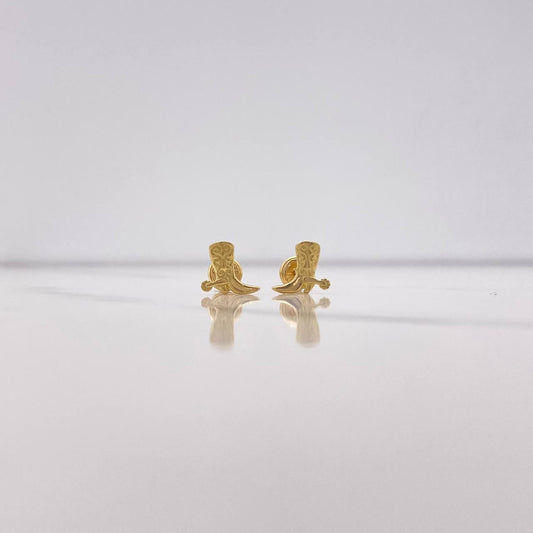 Stud Earrings Boots 1.1gr / Yellow Gold &
