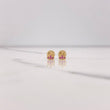 Stud Earrings Corona 0.8gr / Fuchsia Zircons Yellow Gold &
