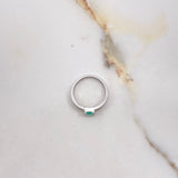 Solitaire Solitaire Double Line 3.56gr / Size 5 1/2 / Emerald 0.45 Qts White Gold (Jewelry Offer) &