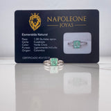 Ring Solitaire Double Line Square 2.69gr / T6 1/4 / Emerald 1.00 Qts White Gold (Jewelry Offer) &