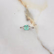 Ring Solitaire Double Line Square 2.69gr / T6 1/4 / Emerald 1.00 Qts White Gold (Jewelry Offer) &