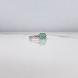 Ring Solitaire Double Line Square 2.69gr / T6 1/4 / Emerald 1.00 Qts White Gold (Jewelry Offer) &