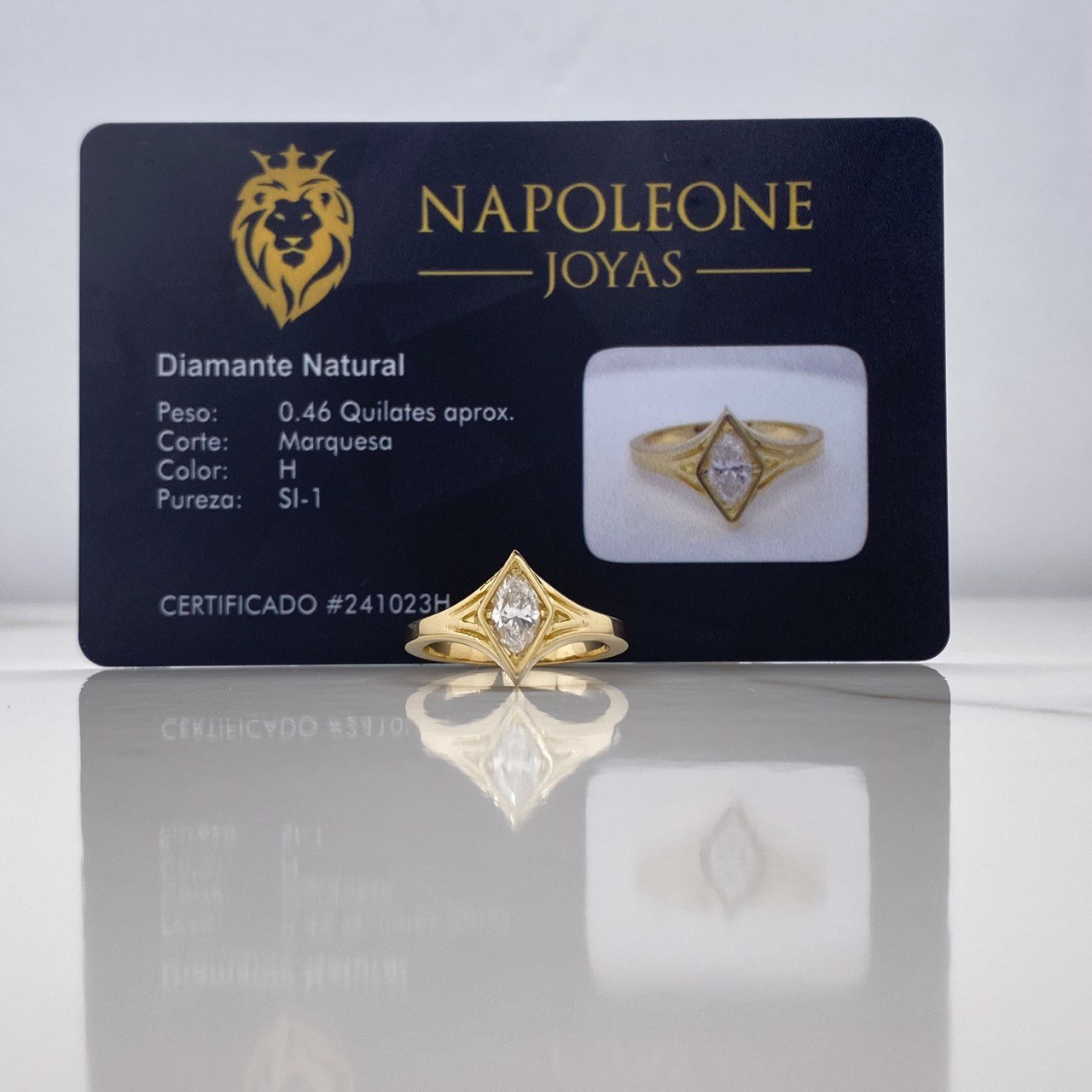 Solitaire Solitaire Marquise 4.94gr / Size 6 1/4 / Diamond 0.46 Qts Yellow Gold (Jewelry Offer) &