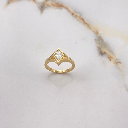 Solitaire Solitaire Marquise 4.94gr / Size 6 1/4 / Diamond 0.46 Qts Yellow Gold (Jewelry Offer) &