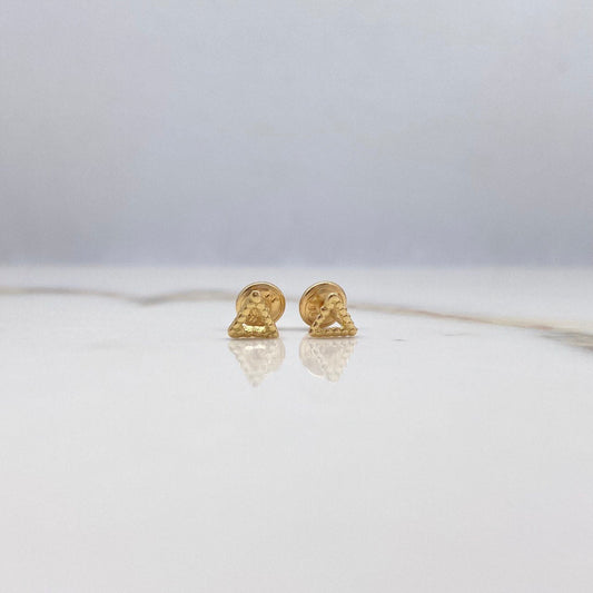 Stud Earrings Triangle 0.6gr / Yellow Gold Dots $