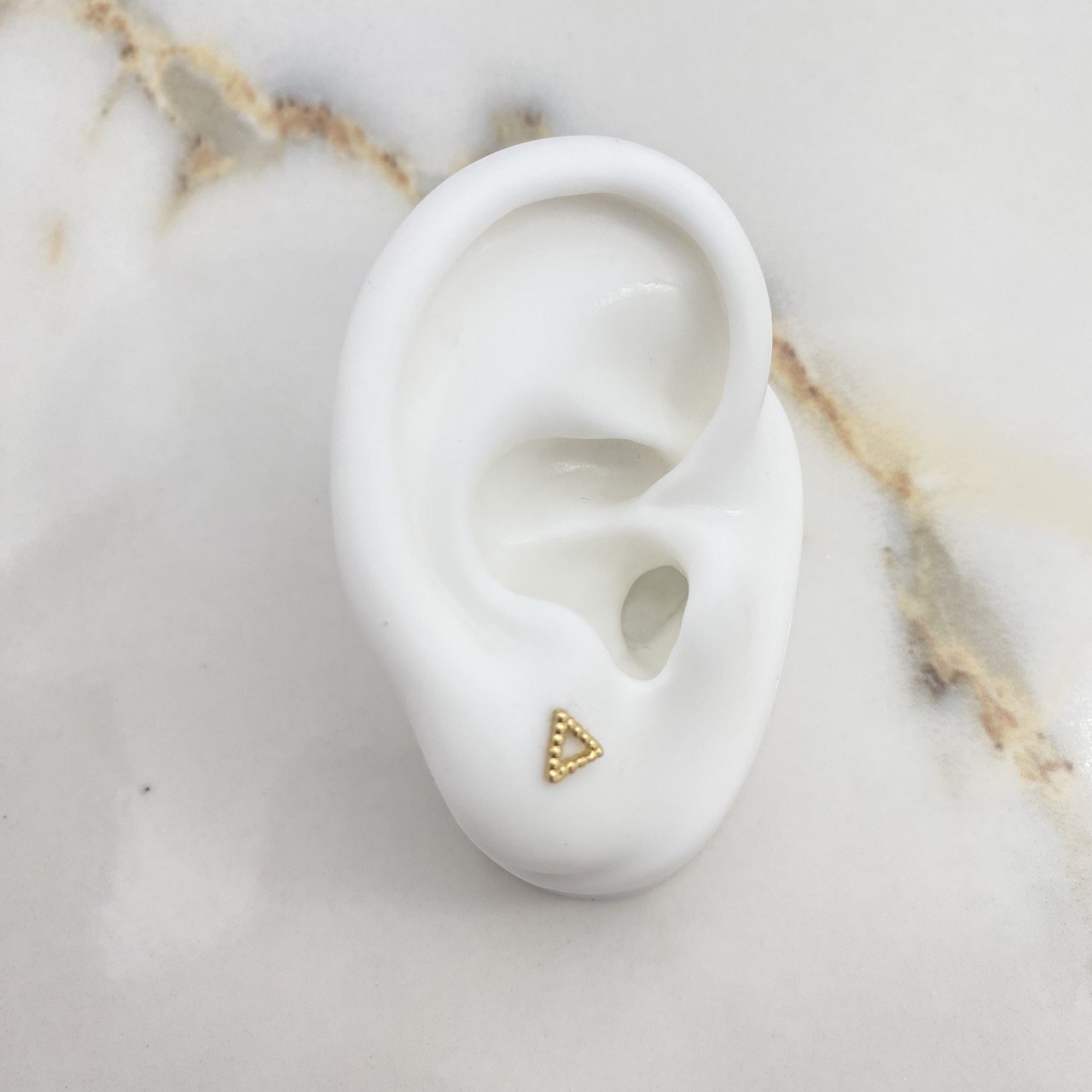 Stud Earrings Triangle 0.6gr / Yellow Gold Dots $