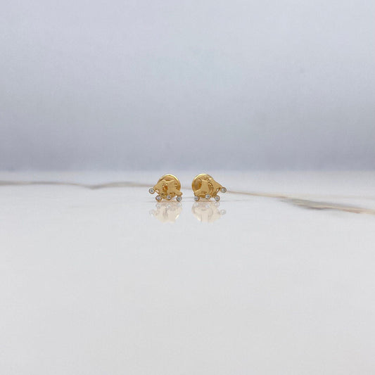 Stud Earrings Studs 0.85gr / White Zircons Yellow Gold $
