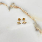 Stud Earrings Studs 0.85gr / White Zircons Yellow Gold $