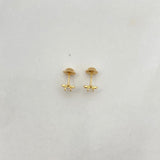 Stud Earrings Cruz Beads 0.9gr / White Zircon Yellow Gold $