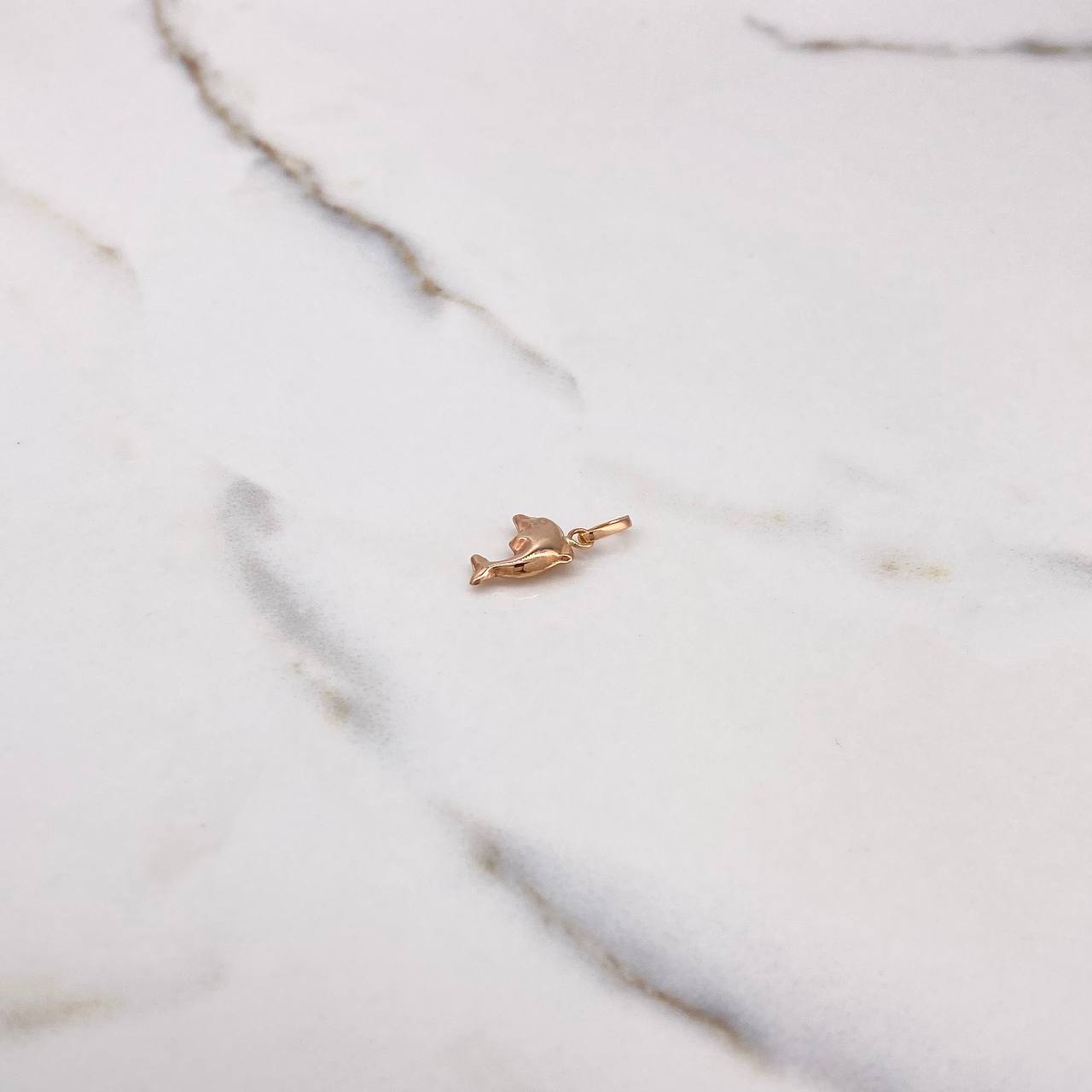Pendant Dolphin 0.4gr / 1.8cm / Smooth Rose Gold $