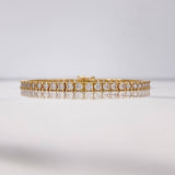 Pulso Tennis 19.5gr / 18cm / Circones Blancos Oro Amarillo 18K &