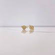 Stud Earrings Planet 1.1gr / White Zircons Yellow Gold &